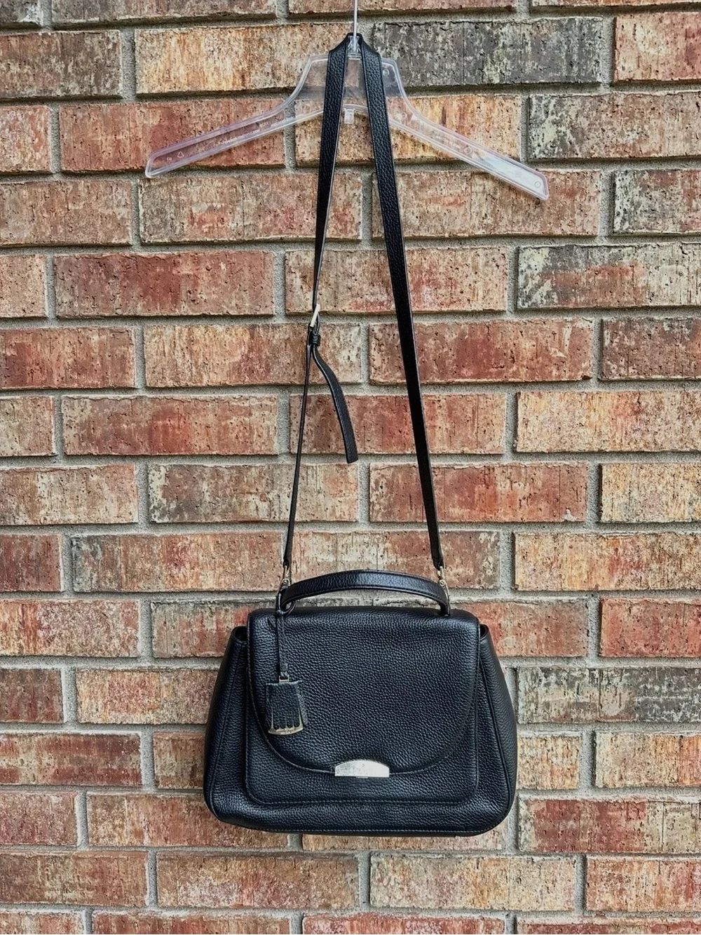 kate spade Black Pebbled Genuine Leather Crossbody Satchel with Gold Hardware - Picture 6 of 14
